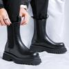 Men's Black boots Classic designer casual style Party or work 38-46 Fashion outdoor street High top leather shoes Thick soled