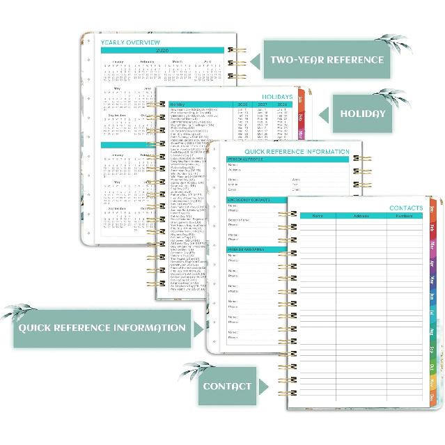 2026 Planner - Planner 2026 Weekly and Monthly, 6.4'' x 8.5'', 2026 Planners Weekly and Monthly with 12 Colorful Tabs, Functional Pages, Inner Pocket