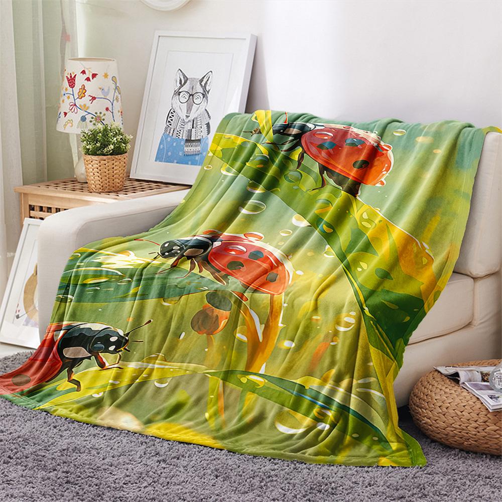 Insect Print Flannel Blanket, High quality Comfortable for All Seasons, Home Decor, Warmth and Comfort, Perfect for Christmas Gifts