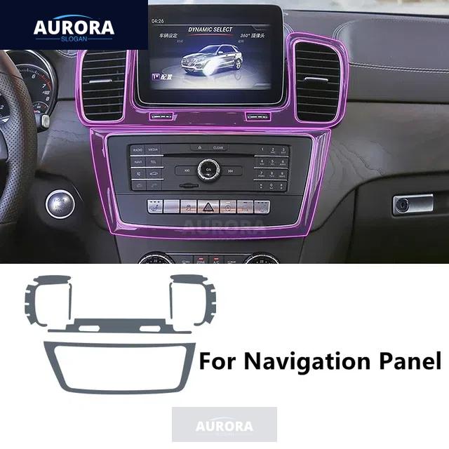 For Mercedes-Benz GLE/GLS 16-19 W166 X166 Car Interior Center Console Transparent TPU Protective Film Anti-scratch Accessories