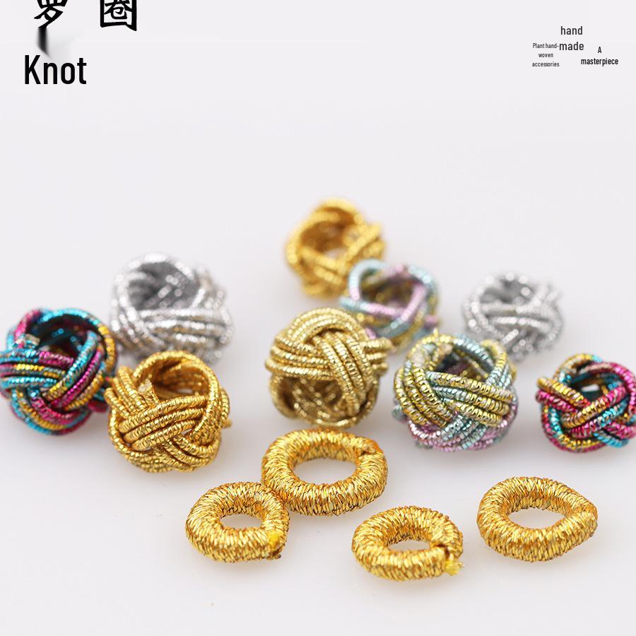 Golden Pineapple Knot Necklace with DIY Spacer Beads and Braided Cord