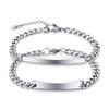 Engravable Titanium Steel Couples Bracelet – Sleek Long Strip Design for Men and Women