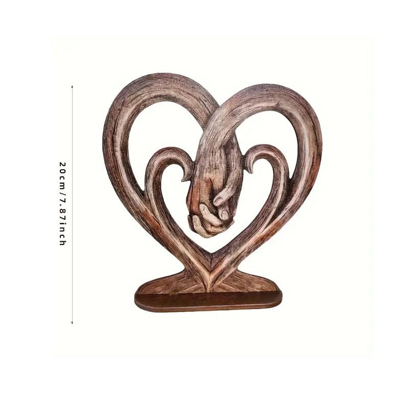 Heart Hands Ornament Wooden Flat Love Hands Desktop Ornament Heart Hand Aesthetic Decoration Home Desk Decoration