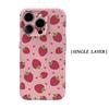 Custodia per Telefono Rosa con Cuori di Fragola per IPhone 17AIR 16E 16 15 14 13 12 11 17 Pro Max Plus Cover Posteriore a Doppio Strato