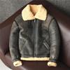 Thickened Lambswool Genuine Leather Fur Coat Men B3 Flight Jacket Large Size Warm Winter Outwear
