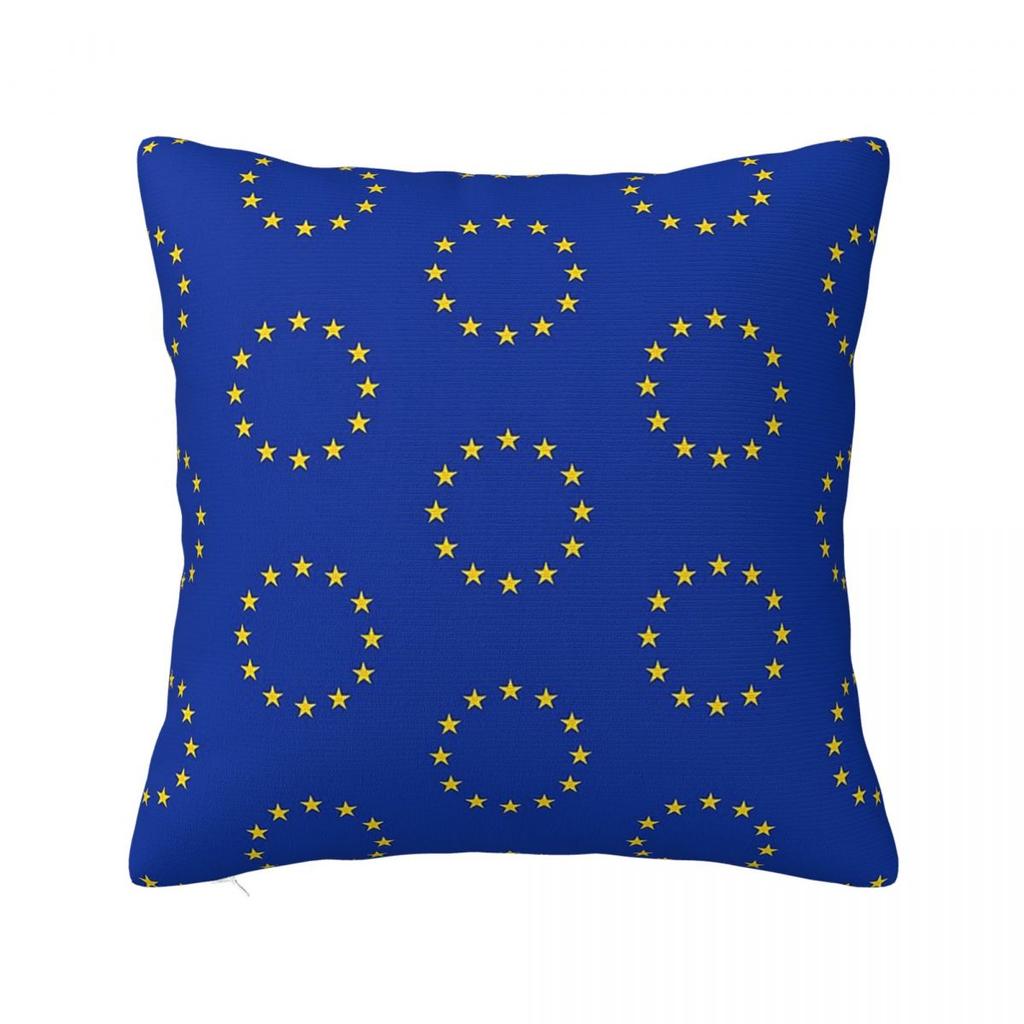 EU Europe European Union European Flag EU Stars Square Pillowcase Cushion Cover Pillow Case Throw Pillow Cover for Home Bedroom