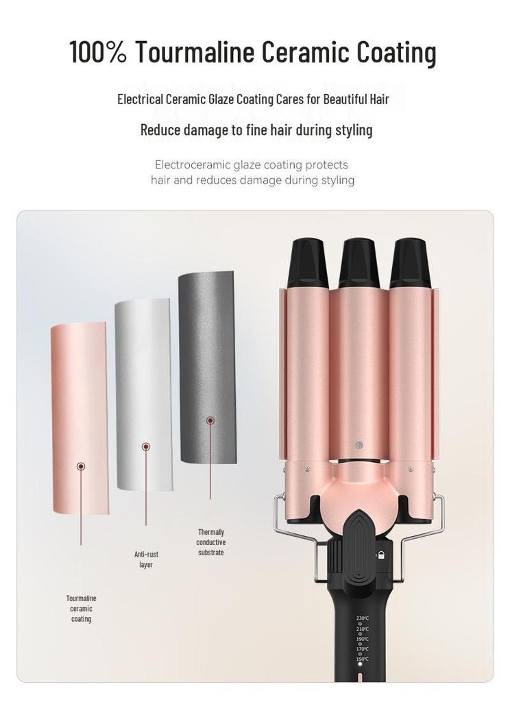 5-in-1 Multifunctional Curling Iron Head Set with Big Wave & Egg Roll Attachments