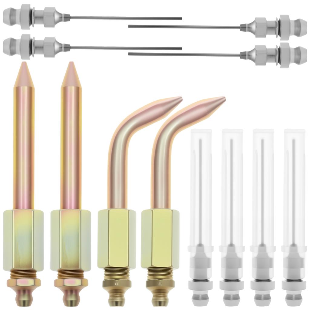 9/14pcs Grease Gun Accessory Kit Bent and Straight Nozzles High Hardness Grease Needle Nozzle Set for Small and Confined Spaces