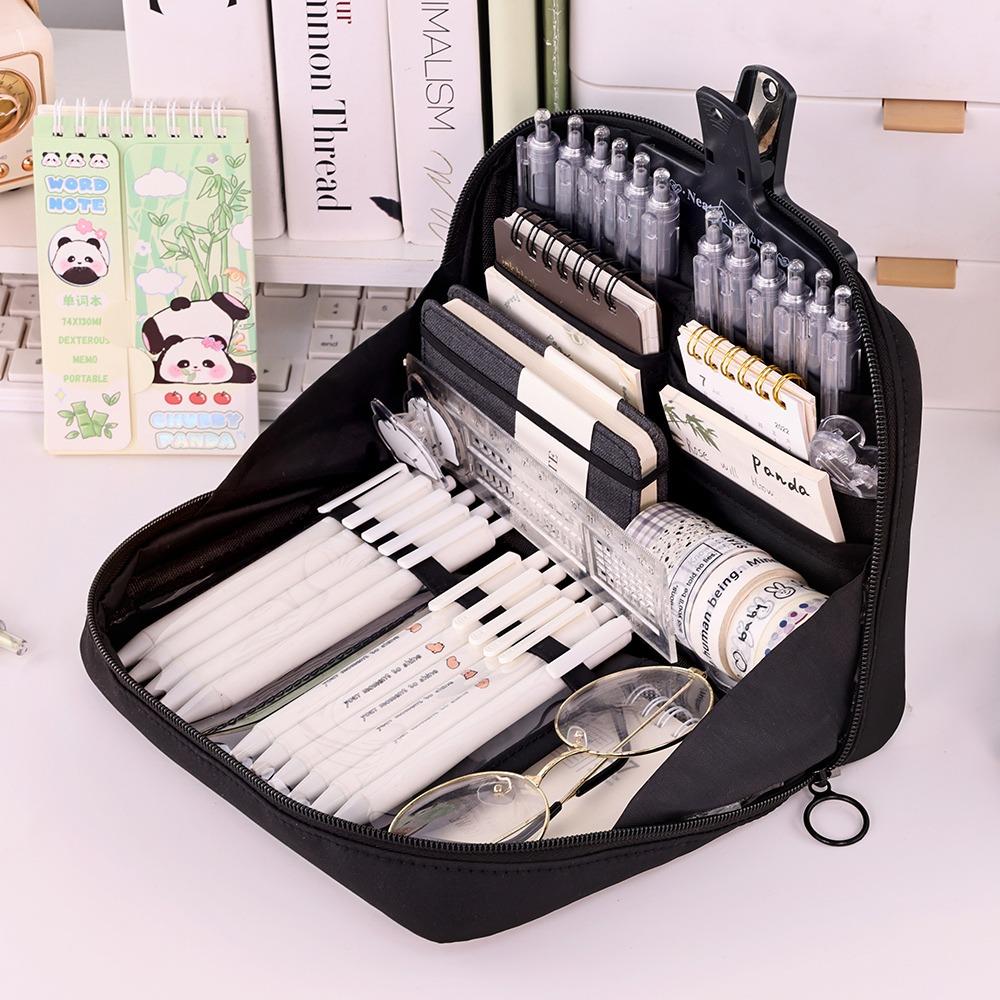 

12-Layer Penicl Case Large Capacity Multi-Compartment Stationery Bag Stationery Organizer Large Opening Pencil Pouch Gift чорний
