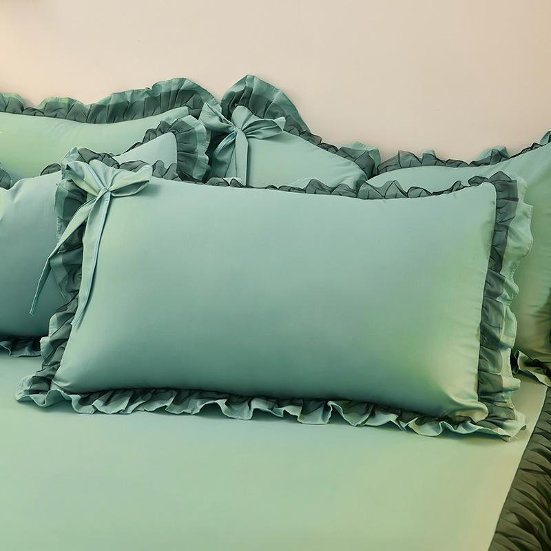 48*74cm Princess Style Pink Cake Layered Lace Pillowcase Splice Ruffle Edge Pillowcase European Style Hotel Home Bedding PillowsProtective Covers