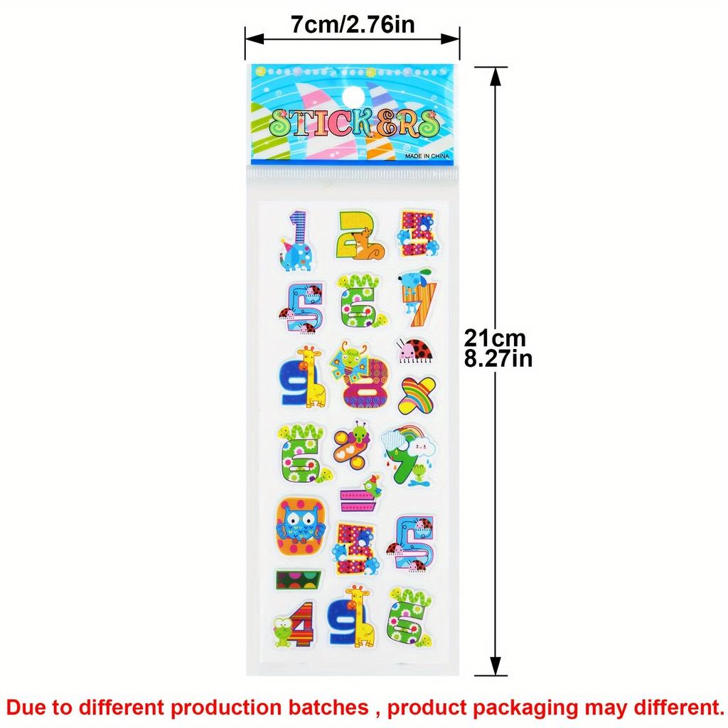 6pcs Letters Numbers Stickers 3D Puffy Cartoon Alphabet Stickers for DIY Craft Scrapbook Notebook Label Party Decor ZSY