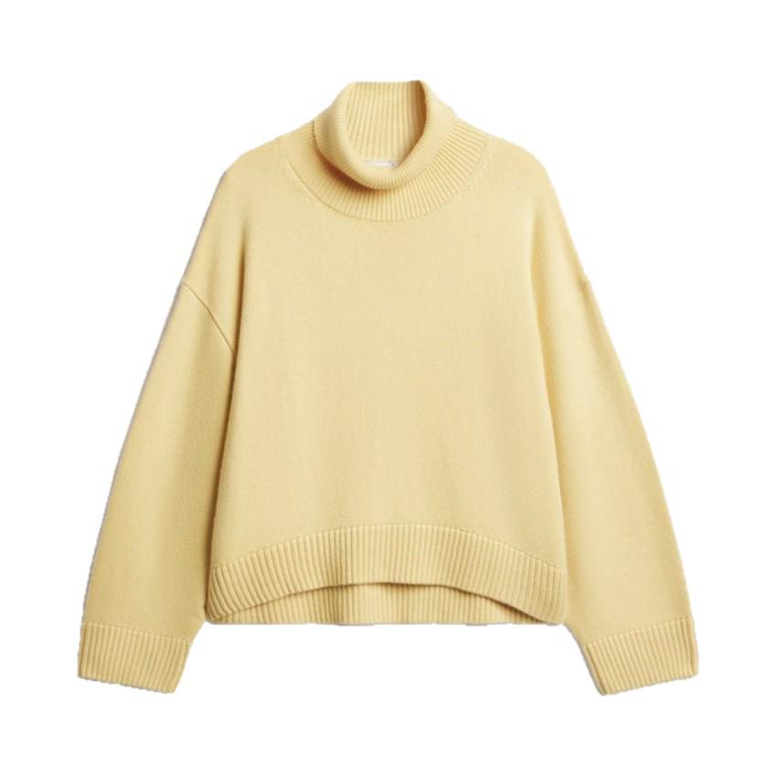 European & American Style Women's High Neck Knit Sweater - Loose Fit, Autumn/Winter
