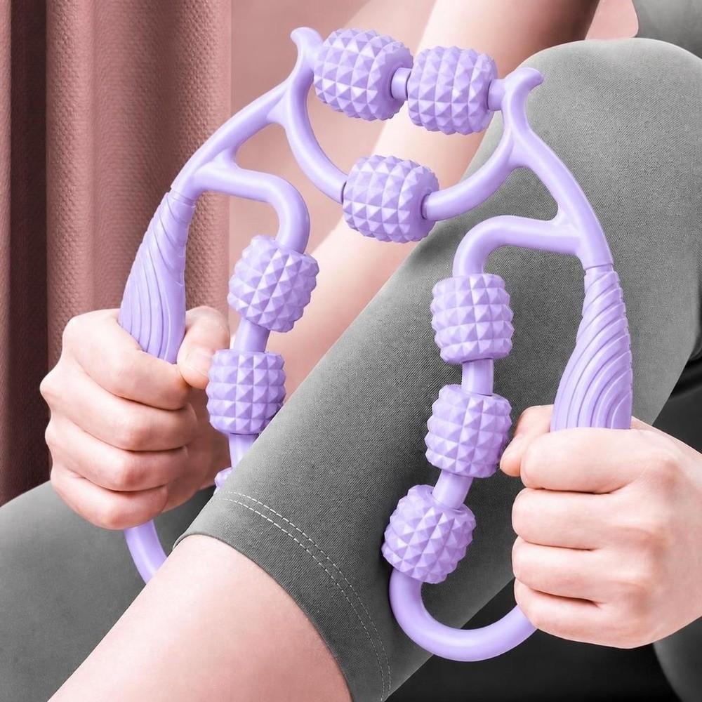 360 Degree 9 Wheels Muscle Roller Massager Reusable Leg Massager Circular Leg Clamps for Waist