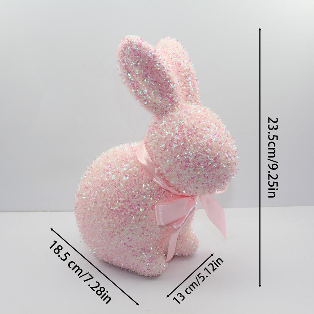Colorful Rabbit Easter Figurine Simulation Bunny Handmade Easter Bunny Ornament Cute Novelty Cartoon Bunny Figurine Easter Party