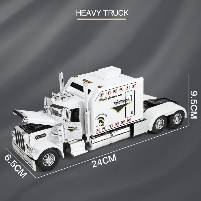 1/24 Peterbilt 389 Tractors Truck Alloy Toy Car Model Wheel Steering Sound and Light Children's Toy Collectibles Birthday Gift