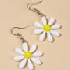Big Resin White Daisy Dangle Earring for Women New Simple  Bellis Perennis Sunflower Daily Ear Zircon Wholesale Christmas Gift