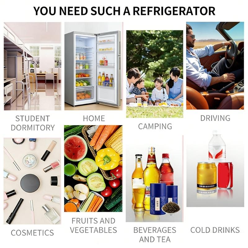 Frigorifero e Scaldavivande per Auto Leggero da 8L, Due Modalità, Mini Frigo da 12V per Veicoli, Campeggio, Uso Domestico, Con Efficiente Isolamento Termico