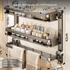 Wall Mounted Bathroom Shelf, Suction holder, Foldable, SpaceSaving Storage Rack