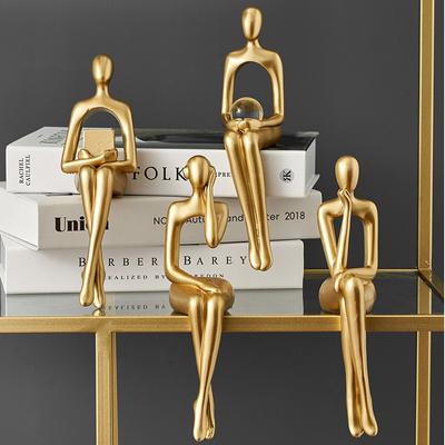 Statuie din Rașină Abstractă Aurie Miniaturi Decorare Casă Modernă Decor Raft Accesorii Cadouri de Crăciun
