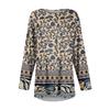 Women's Plus Size Top, Garden Collar Long Sleeved Shirt, Fashionable Floral Print Casual Top