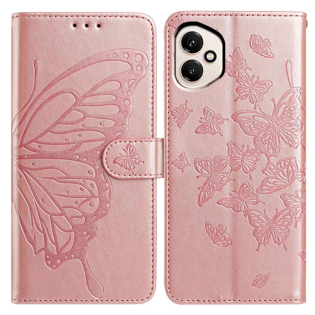 Pro Honor 400 5G (Globální) Pouzdro Butterfly Vytištěná Peněženka Stojánek PU Kůže Vyklápěcí Kryt na Telefon s Poutkem