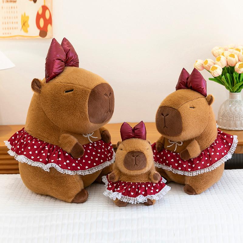 Capybara Bowknot Flower Skirt Design Doll Animal Plush Toy Kids Gift Birthday