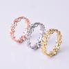 Women Hawaiian Plumeria Ring Silver Plated Floral Design 18K Gold Band Stylish Jewelry Gift