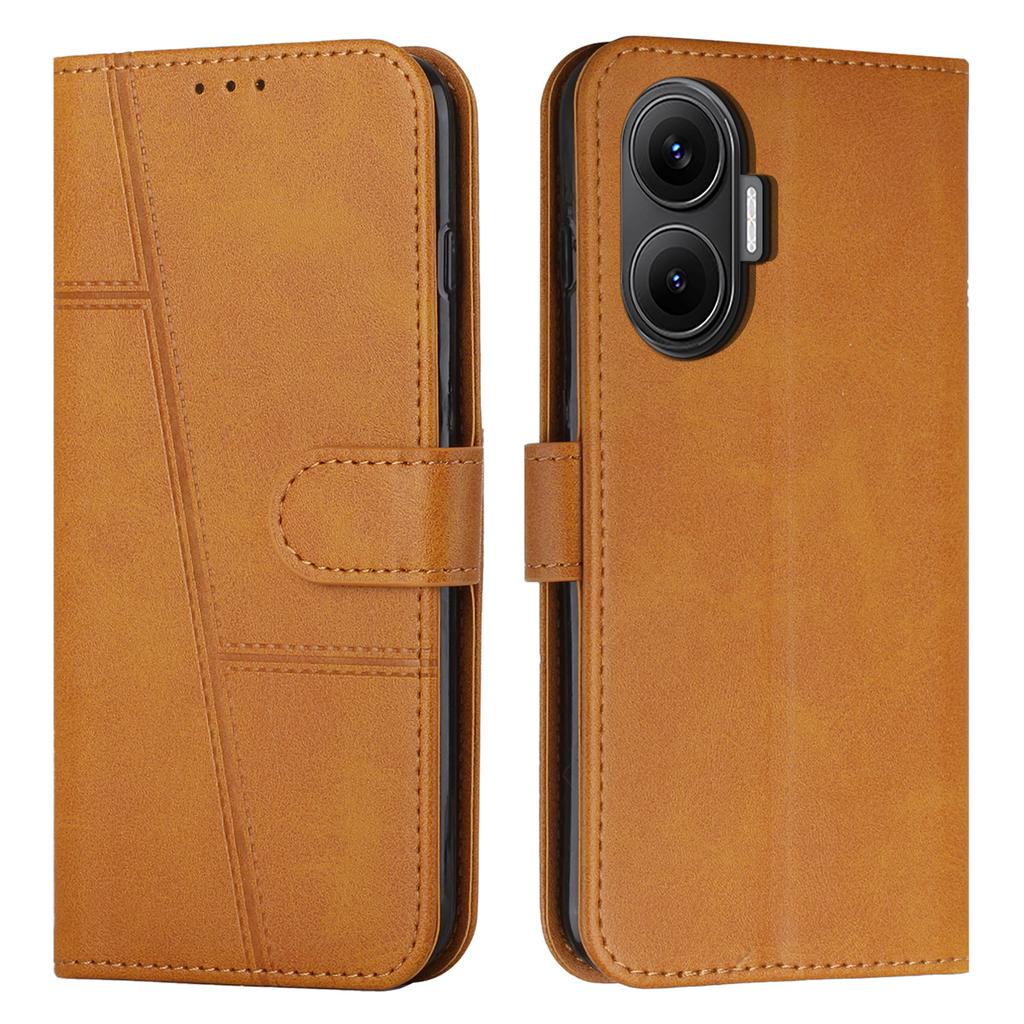 For Xiaomi Poco F7 5G/Redmi Turbo 4 Pro 5G Leather Phone Case Foldable Stand Wallet Flip Cover with Strap