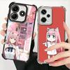 Zero Two 02 Kawaii Cute Plating Phone Case For Xiaomi Redmi Note 14 15 Pro Plus 13 12 11 11S 11T 10 9S 9 5G Anti-Fall Airabag Co