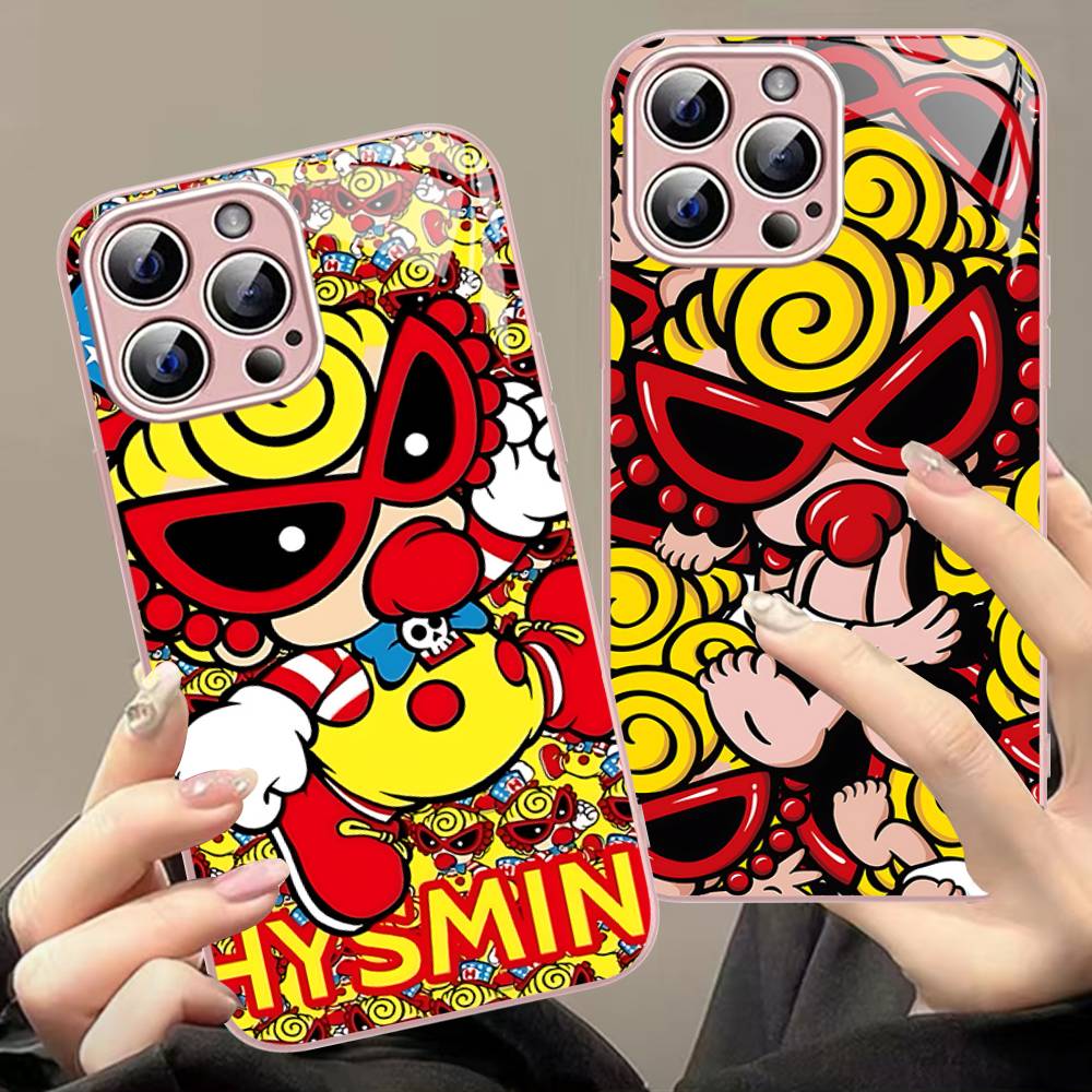 Fashion H-Hysteric Mini For IPhone 14 13 12 Mini 11 Pro XS Max X XR 14 Plus Tempered Glass Cover