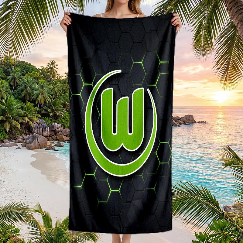 VfL Wolfsburg FC Print Quick Dry Beach Towel Microfiber Absorbent Portable Travel Swimming Towel