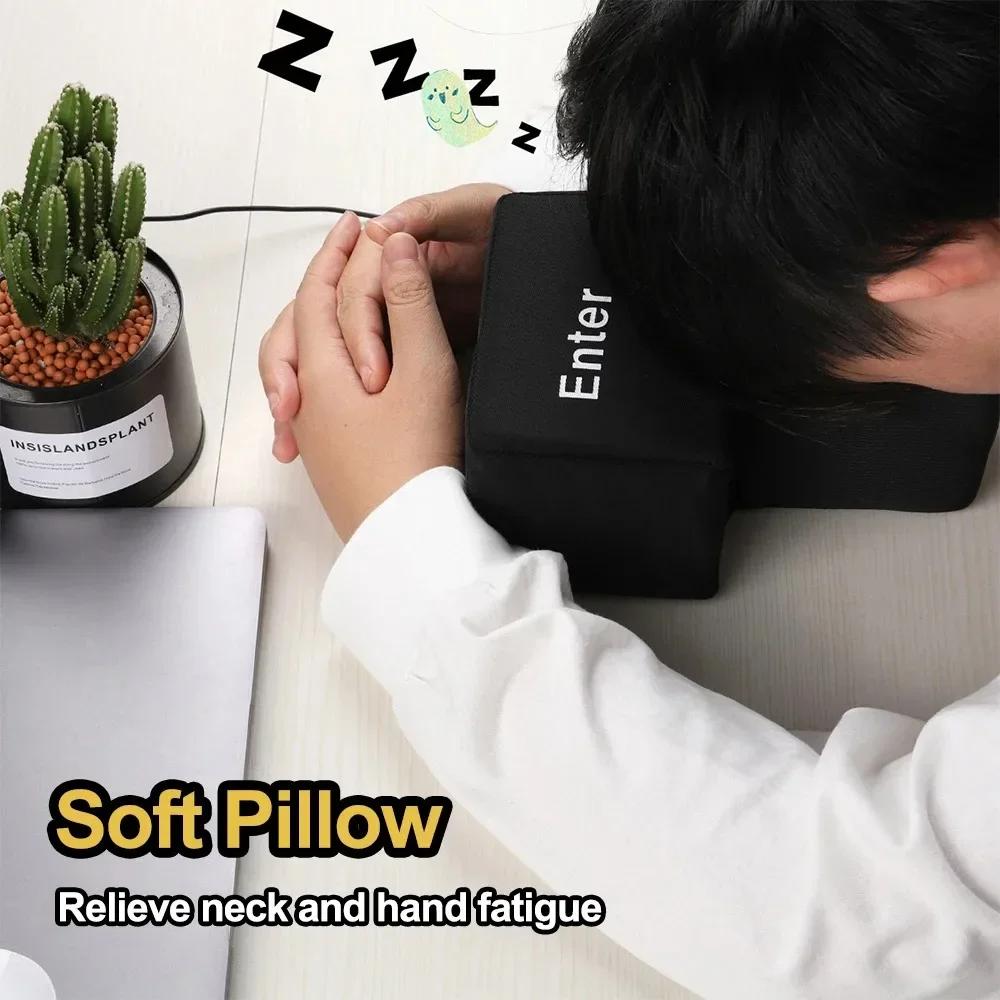 Big USB Enter Key Mouse Anti Stress Button Decompression Computer Any Vent Pillows Button Desktop Pillow For Programmer Worker