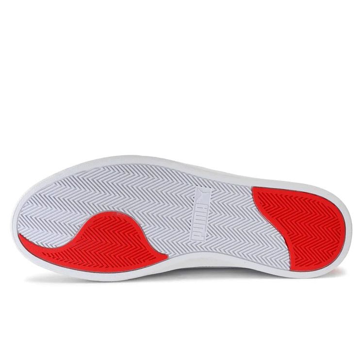 Puma Shuffle Low Top Skate Shoes Unisex Sneakers White Red 309668-06