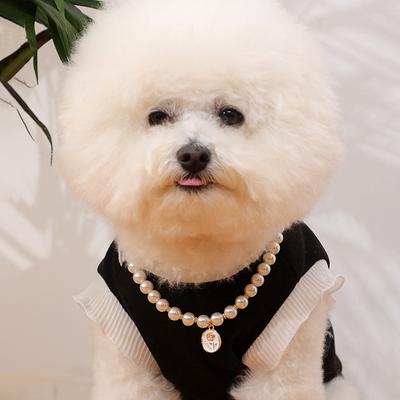 Vintage Pearl Adjustable Pet Collar for Cats And Dogs Cute High-Value Decoration Necklace Accessory for Puppy Kitten