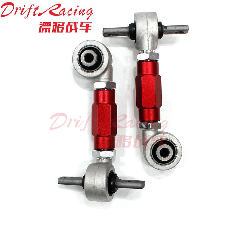 (1pair)New Arrived Car Dog Bone Adjustable Control Arm Rear Adjustable Suspension Camber Kit For Honda Civic EK EG red and silver