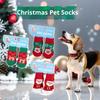 4Pcs/set Christmas Deer Snowman Pet Knitted Socks Winter Warm Indoor Wear Slip On Paw Protector Small Dogs Cat Socks Shoes
