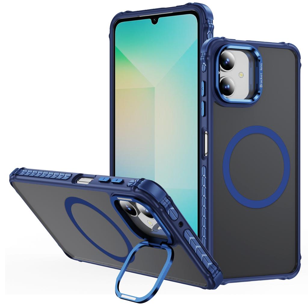 For Samsung Galaxy A05 4G Case with Lens Kickstand Matte Phone Back Cover Magnetic Case