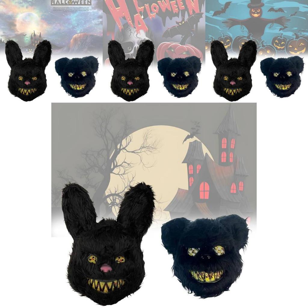 Rozkošná maska černého medvěda pro halloweenskou párty a Velikonoce Stylový kostýmový doplněk