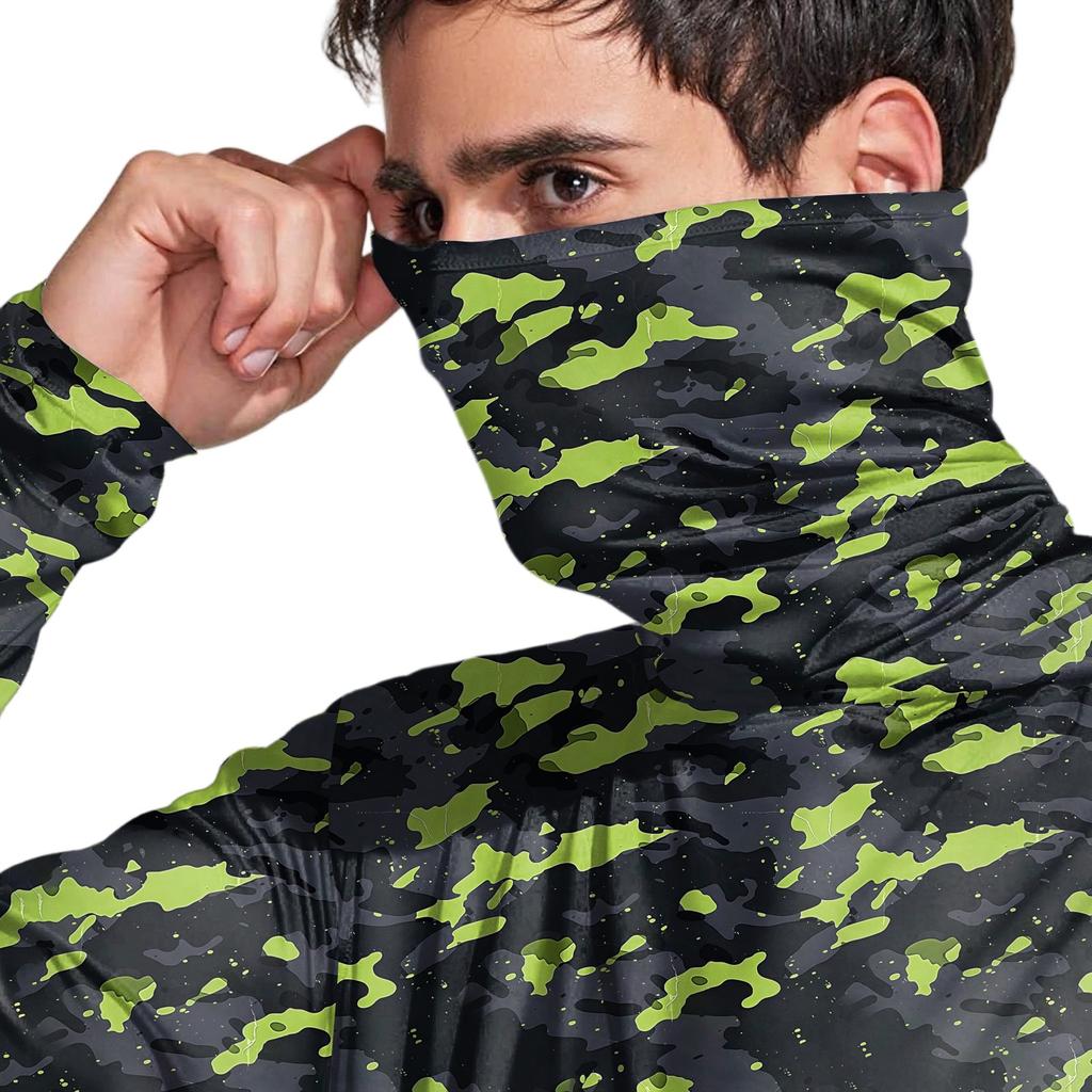 Camicia da uomo protettiva dal sole UPF50+, camicia a maniche lunghe ad asciugatura rapida, camicia da corsa, esercizio fisico, pesca