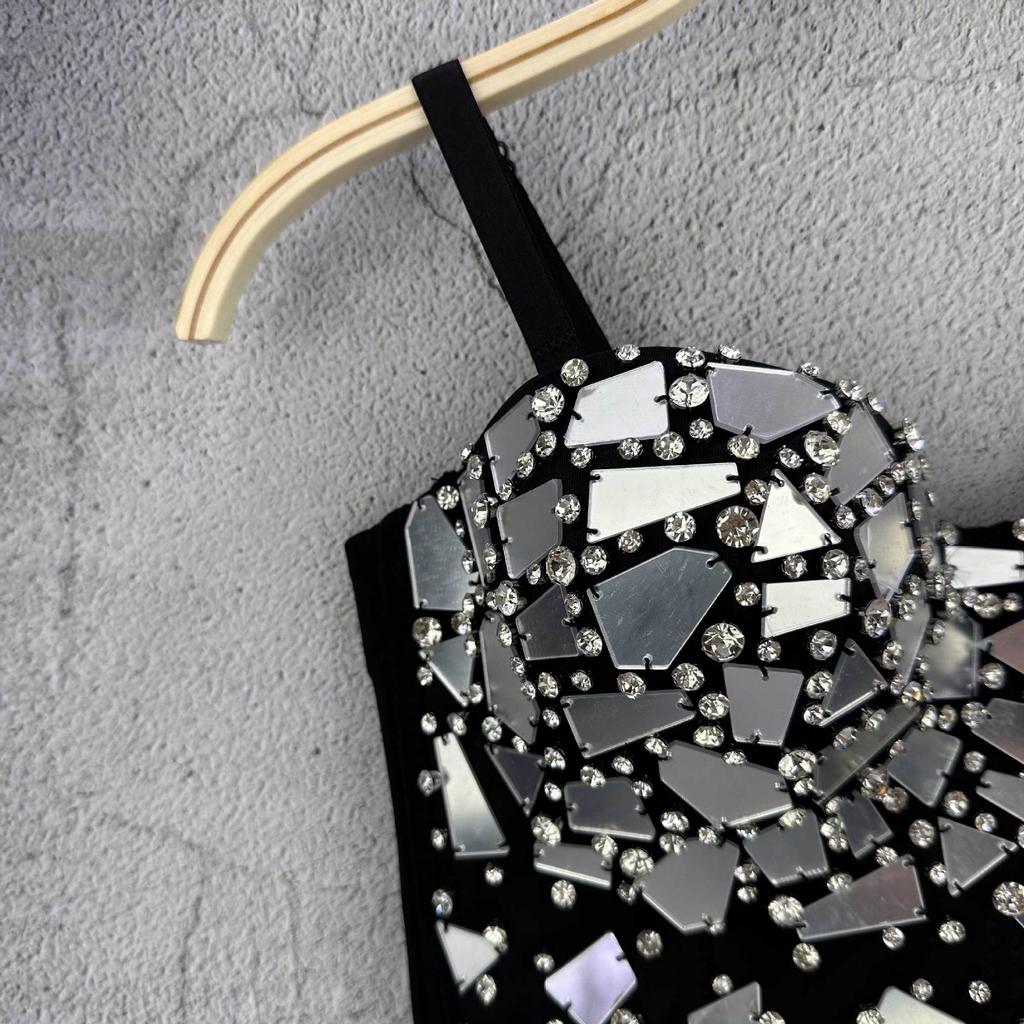 Sleeveless Ultra-short Vest Solid-color Waistcoat Sexy Inner or Outer Wear Celebrity-style Top Trendy Layering Piece Sexy Look Chic Waistcoat