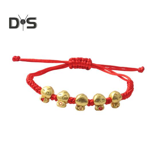 Armband mit geflochtenem Seil und Cartoon-Schlangenanhänger, verstellbar, handgewebt, das Jahr der Schlange, Neujahrsgeschenk