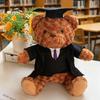28cm Cartoon 2026 New Graduation Bear Plush Doll Dress Bouquet Doc Cap Ribbon Bear Animal Stuffed Toy Home Decor Gift For Kids