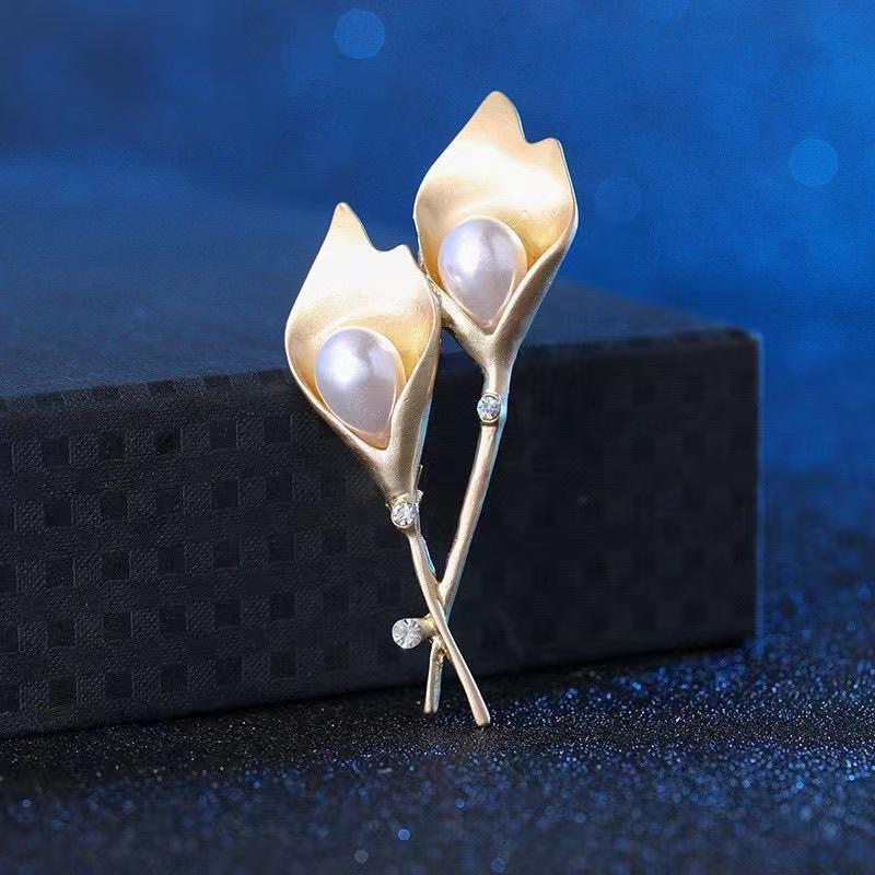 Elegante Imitation Perlen Ginkgoblatt Brosche - Vielseitiger Luxus Schmuck Pin für Damen.