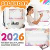 2026 Wandkalender Planer Große Whiteboard-Planungstafel mit Monatsübersicht und wiederbeschreibbarer Oberfläche für Büro Schule Zuhause Organisation
