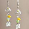 Green Lemon Persimmon Keychain Wind Chimes Beaded Keychain Cute Lemon Keychain  Key Ornament