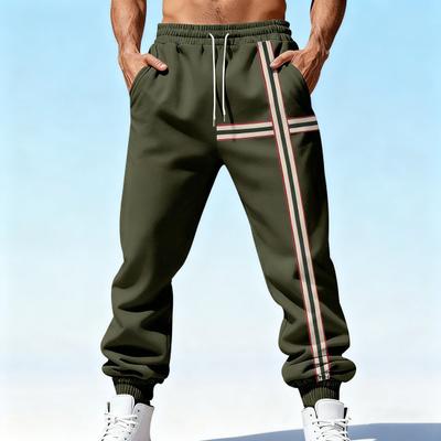 Herren Jogginghose Elastische Mittelhohe Jogger mit Verstellbarem Kordelzug Verstärkte Taschen Samtfutter Sporthose Alltagskleidung