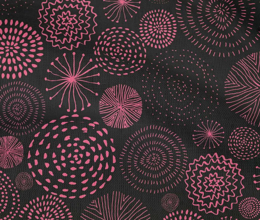 oneOone Cotton Flex Black Fabric Abstracts Dress Material Fabric Print Fabric By The Yard 40 Inch