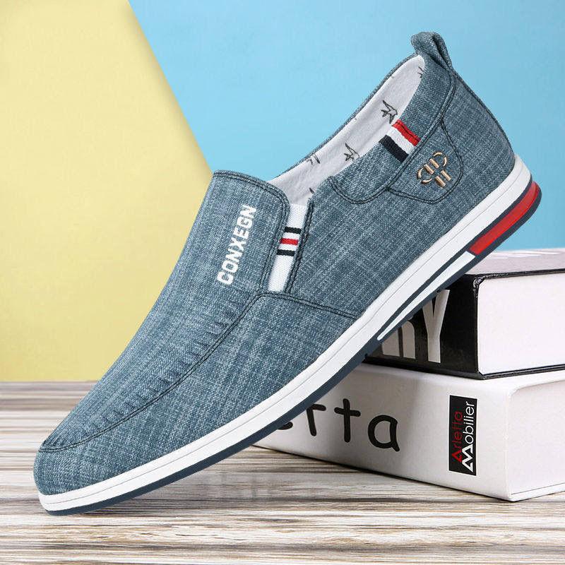 

Мужская обувь весенняя тканевая обувь мужская дезодорирующая обувь для ленивых парусиновая обувь универсальная повседневная обувь обувь 44