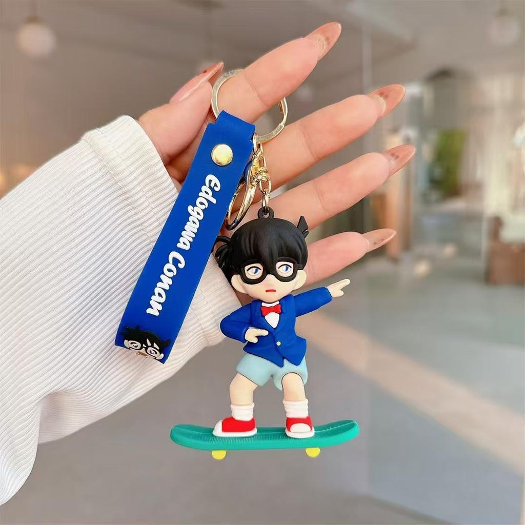 Classic Japanese Anime Cartoon Keychain Doll Conan Bag Car Keychain Gift Wholesale Cute Personalized Gifts Y2k Fashion