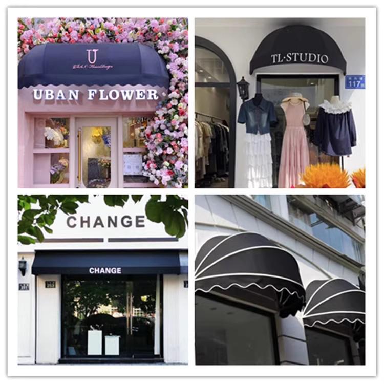French Curved Trapezoidal Sunshade Awning for Doors and Windows
